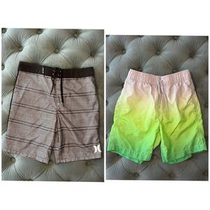 Hurley and Gap Swim Trunks Shorts Boys size 10 2 Pair Bundle